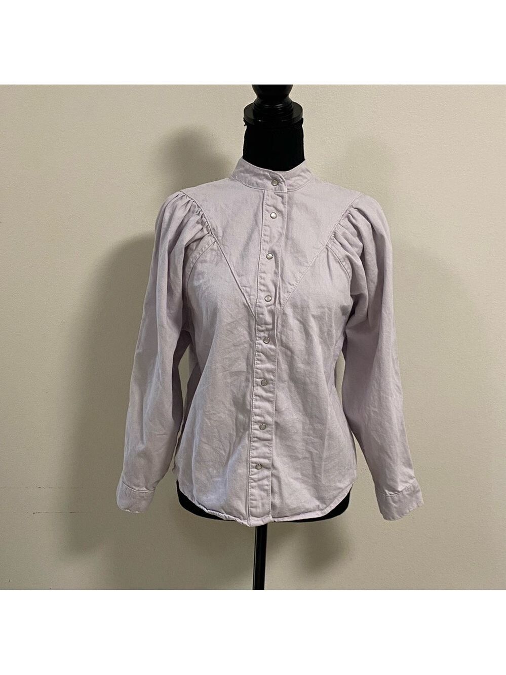 MNG by Mango Victorian Style button up Top Lavender Size 2